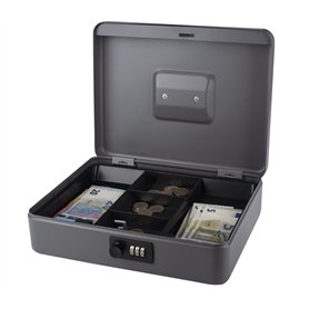 PAVO 8014408 12 pouces Cash Boite avec Combination Lock - Foncé Gris