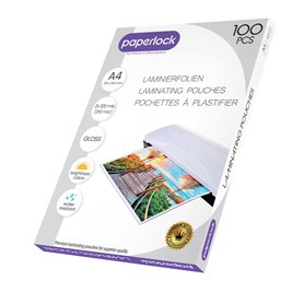 Paperlock - Pack de 100 Pochettes de plastification A4 2x125 mic