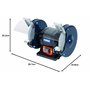 FERM Touret à meuler 150W 150mm - Incl. 2 pierres à aiguiser