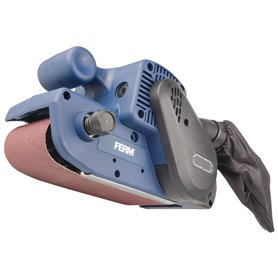 FERM Ponceuse à bande 900W- Câble 3 mètres - Incl. 1 bande abrasive et sac à poussière