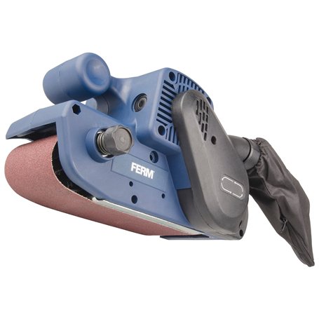 FERM Ponceuse à bande 900W- Câble 3 mètres - Incl. 1 bande abrasive et sac à poussière