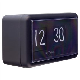 NeXtime Flip Clock - Horloge de Table ou Murale - Noir - 18x10x7cm
