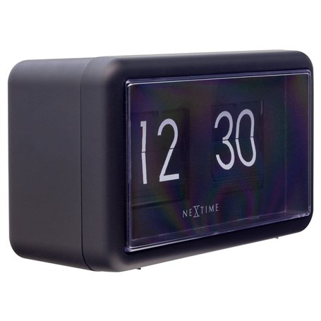 NeXtime Flip Clock - Horloge de Table ou Murale - Noir - 18x10x7cm