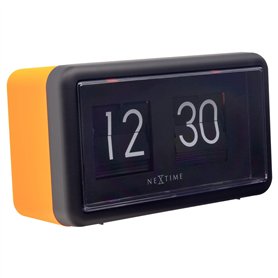 NeXtime Flip Clock - Horloge de Table ou Murale -Orange/Noir -18x10x7cm