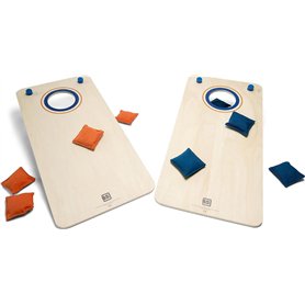 BS Toys Cornhole Jeux - pour 8 Ans Et Plus - Jeu De Lancer De Sacs - Jeu De Coordination en Plein Air - 2 Planches & 8 Sacs - Mu