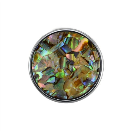 Quiges Femme Bouton Pression 18mm Argenté Perle Synthétique pour Chunk Accessoires