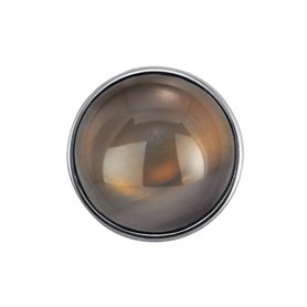 Quiges Femme Bouton Pression 18mm Argenté Pierre Naturelle Blanc pour Chunk Accessoires