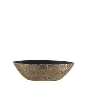 MICA Decorations Clemente Pot de Fleurs Terre Cuite Ovale doré 48 x 19 x 15 cm - Pot de Plante