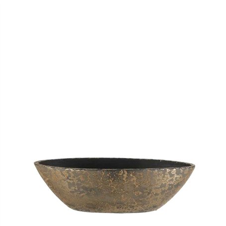 MICA Decorations Clemente Pot de Fleurs Terre Cuite Ovale doré 48 x 19 x 15 cm - Pot de Plante