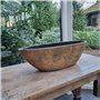 MICA Decorations Clemente Pot de Fleurs Terre Cuite Ovale doré 48 x 19 x 15 cm - Pot de Plante