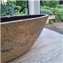 MICA Decorations Clemente Pot de Fleurs Terre Cuite Ovale doré 48 x 19 x 15 cm - Pot de Plante
