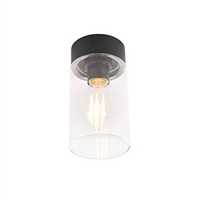 QAZQA jarra - Plafonnier - 1 lumière - Ø 11.6 cm - Noir - Moderne - éclairage extérieur - Salle de bains
