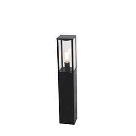 Qazqa charlois - Lampe sur pied extérieur - 1 lumière - L 14 cm - Noir - Rustique - éclairage extérieur
