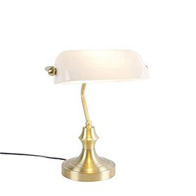 Qazqa banker - Lampe de notaire - 1 lumière - L 265 mm - Doré - Classique/Antique - éclairage intérieur - Salon I Chambre
