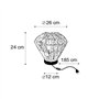 Qazqa diamondcanna - Lampe de table - 1 lumière - Ø 26 cm - Naturel - Rustique - éclairage intérieur - Salon I Chambre I Cuisine