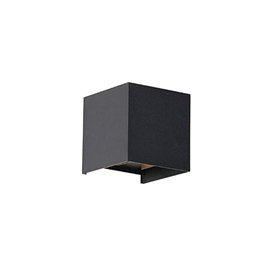 Qazqa edwin - LED Lampe extérieure à douille - 1 lumière - L 10 cm - Noir - Moderne - éclairage extérieur - Salon I Chambre I Cu