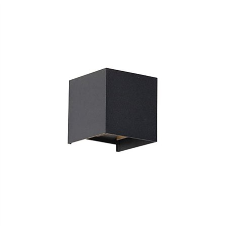 Qazqa edwin - LED Lampe extérieure à douille - 1 lumière - L 10 cm - Noir - Moderne - éclairage extérieur - Salon I Chambre I Cu