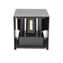 Qazqa edwin - LED Lampe extérieure à douille - 1 lumière - L 10 cm - Noir - Moderne - éclairage extérieur - Salon I Chambre I Cu
