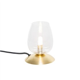 Qazqa elien - Lampe de table - 1 lumière - Ø 12 cm - Doré/Laiton - Classique/Antique - éclairage intérieur - Salon I Chambre I C