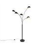 Qazqa sixties fl - LED Lampe sur pied bras articulé - 5 lumière - H 198 cm - Noir - Design - éclairage intérieur - Salon