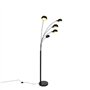 Qazqa sixties fl - LED Lampe sur pied bras articulé - 5 lumière - H 198 cm - Noir - Design - éclairage intérieur - Salon
