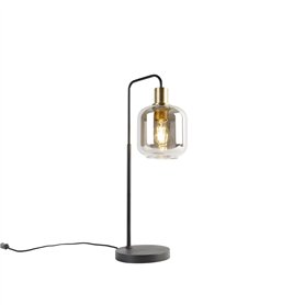 Qazqa zuzanna - LED Dimmable Lampe de table variateur inclus - 1 lumière - L 25.5 cm - Noir et Or - Design - éclairage intérieur