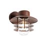 Qazqa shell - Applique murale - 1 lumière - Ø 21.6 cm - Brun rouille - Rustique - éclairage extérieur