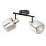 Qazqa zuzanna - LED Spot plafond, plafonnier - 2 lumière - L 56 cm - Noir - Design - éclairage intérieur - Salon I Chambre I Cui