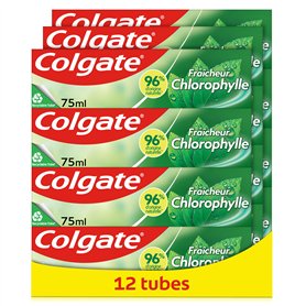 COLGATE - Dentifrice Chlorophyle Fraîcheur Intense - 96% d'ingrédients d'origine naturelle - Protection efficace contre les cari