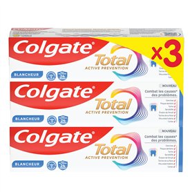COLGATE - Total Prevention Dentifrice 24h Active Blancheur Naturel - Protège contre les problèmes bucco-dentaires - Réduit les t