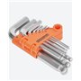 werckmann Jeu de 9 clés Allen pour vis 6 pans avec embout hexagonale et embout sphérique