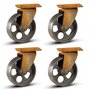 Roulette Charge Lourde - Métal Vintage Roulettes pour Meubles 75mm - Roues pivotantes rustiques de couleur en métal - Ensemble d