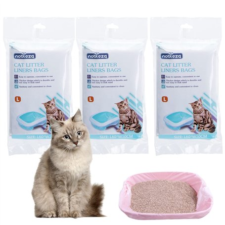 Noleza 36 Sacs pour Bac de Litière pour Chat 60 * 50 cm pour Bac à Litière de Moyennes Taille L