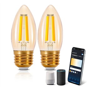 Aigostar Ampoule Connectée Alexa E27 4.5W Edison Ampoules Vintage WiFi C35 Ampoule Intelligent Retro