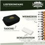 HOLZWURM Set d'outils de sculpture sur bois 12 pcs, sachet, instructions (EN) et pierre à aiguiser inclus, set de couteaux de sc