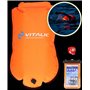 Bouée de natation gonflable avec lumière et étui de téléphone - Flotteur flottant pour la natation en eau libre et le triathlon 