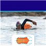 Bouée de natation gonflable avec lumière et étui de téléphone - Flotteur flottant pour la natation en eau libre et le triathlon 