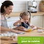 Naturstube® Lot de torchons [4 pièces] - Torchons très absorbants et durables, 100% Coton, Blanc Bleu à Carreaux 50x65cm chacun,