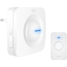 ELRO DB3000 Sonnette de Porte sans Fil - Récepteur Plug-in - sans Batterie - 64 Mélodies - Distance sans Fil : 300m - Blanc