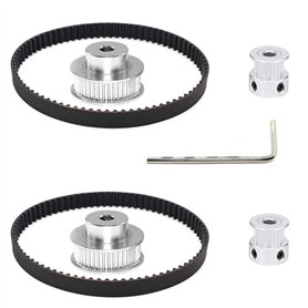 MMOBIEL 2 courroies dentées synchronisées 2GT 200 x 6 mm et poulie 20-36 dents trou de perçage de 5 mm