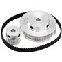 MMOBIEL 2 courroies dentées synchronisées 2GT 200 x 6 mm et poulie 20-36 dents trou de perçage de 5 mm, poulie de distribution e