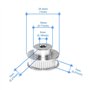 MMOBIEL 2 courroies dentées synchronisées 2GT 200 x 6 mm et poulie 20-36 dents trou de perçage de 5 mm, poulie de distribution e