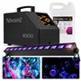 BeamZ B300 Machine à Bulles - 30 Tours/Min avec Grande Roue + 5L de Liquide UV + Barre LED UV
