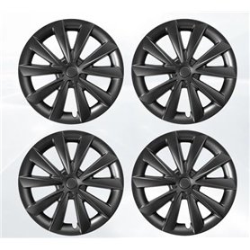 Lot de 4 enjoliveurs Tesla Model 3 18" noir mat pour jantes d'origine Aero