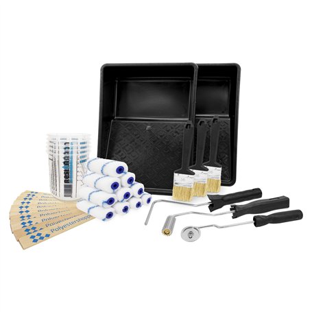RESION Kit en Fibre de Verre Avec Rouleau d'Aération - 10 Rouleaux de Plastification - 5 Gobelets Mélangeurs - 3 Pinceaux Plats