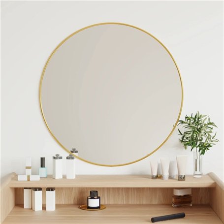 Revera Miroir mural doré Ø 60 cm Rond