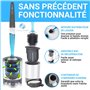 Fleau Brosse WC avec Support - Brosse WC en Silicone - Hygiène & Antibactérienne - Autoportante ou Suspendue - Distributeur Incl