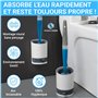 Fleau Brosse WC avec Support - Brosse WC en Silicone - Hygiène & Antibactérienne - Autoportante ou Suspendue - Distributeur Incl