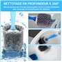 Fleau Brosse WC avec Support - Brosse WC en Silicone - Hygiène & Antibactérienne - Autoportante ou Suspendue - Distributeur Incl