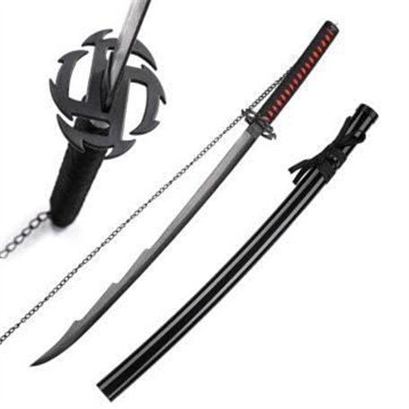 Katana Japonais en Bois Bankai Tensa Zangetsu de Ichigo Kurosaki dans Bleach réplique Cosplay Epée de samourai Anime Sabre en Bo